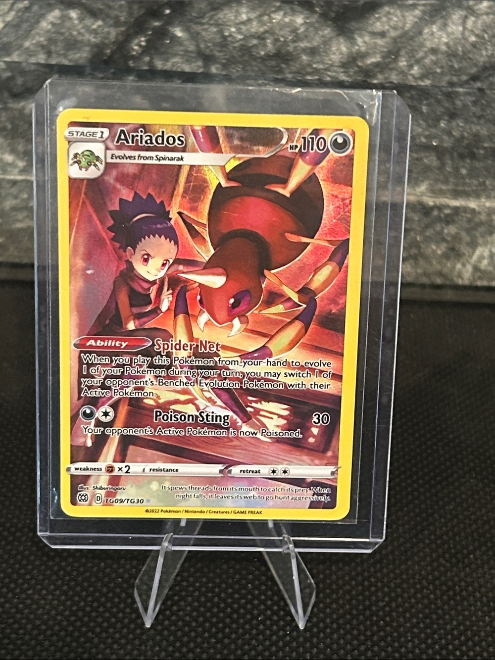 Pokemon Ariados TG09/TG30 Full Art Trainer Gallery Card from Brilliant Stars Set